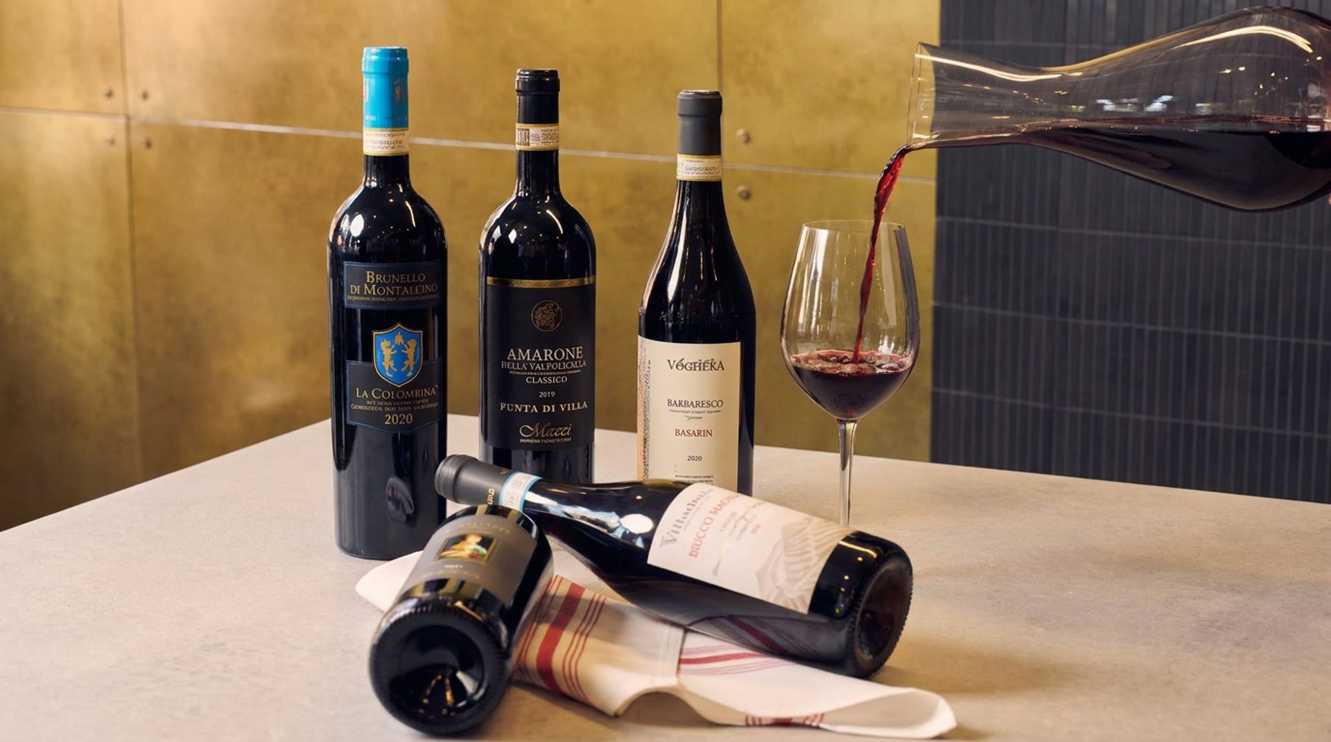 A curated wine selection
